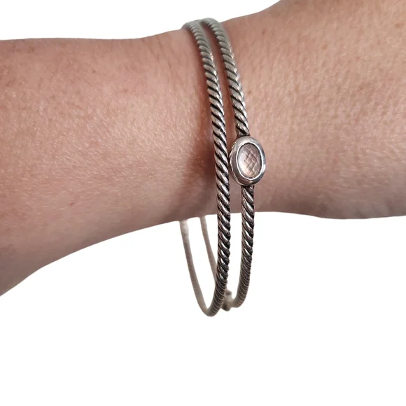 David Yurman Silver Cable Bracelet - Picture 3 of 7